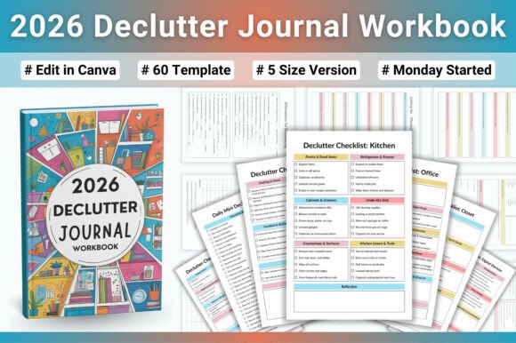 🧹 2026 Declutter Journal Workbook: Your Practical, Print-Ready Path to a Lighter Home and Calmer Mind