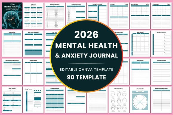 2026 Mental Health Anxiety Journal KDP