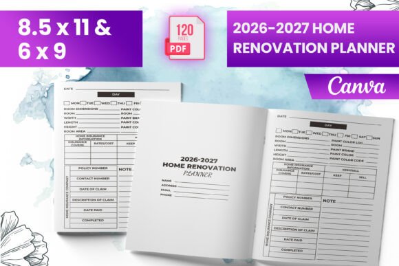 2026–2027 Home Renovation Planner: Your All-in-One KDP & Canva Interior Template for Stress-Free Project Management