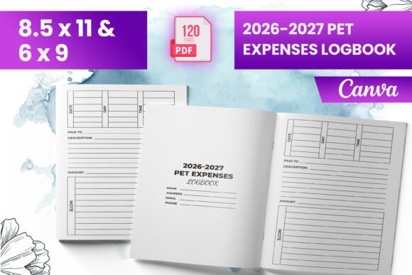2026–2027 Pet Expenses Logbook KDP