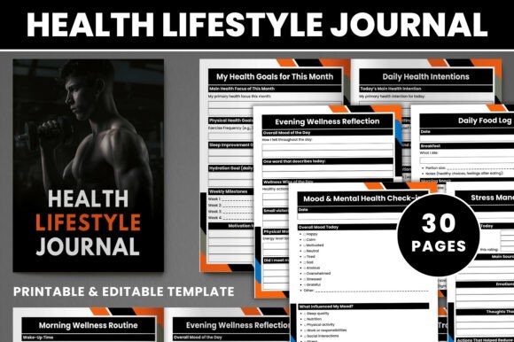 Health Lifestyle Journal: Your Personalized, Editable Companion for Sustainable Well-Being