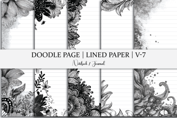 Lined Paper Notebook Doodle Page