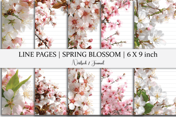 Notebook Lined Paper Spring Blossom