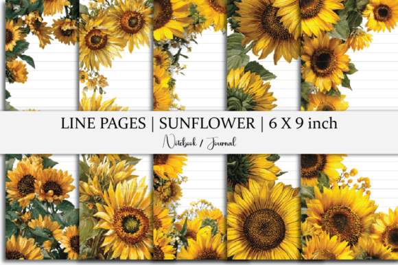 Sunflower Notebook Line Pages