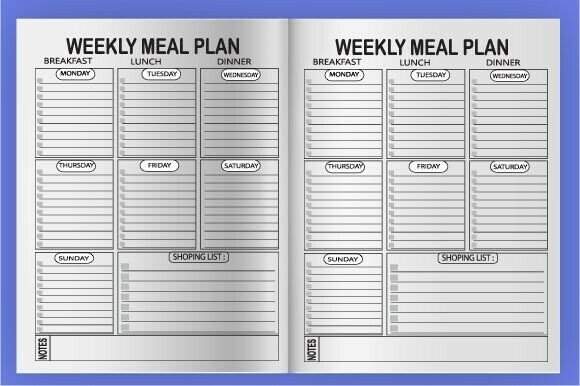 Weekly Menu Planner KDP Printable Book